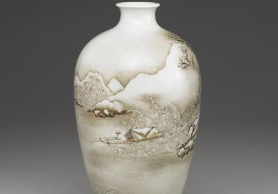 图片[2]-Meiping vase with winter landscape in yangcai painted enamels, Qing dynasty, Qianlong reign (1736-1795)-China Archive